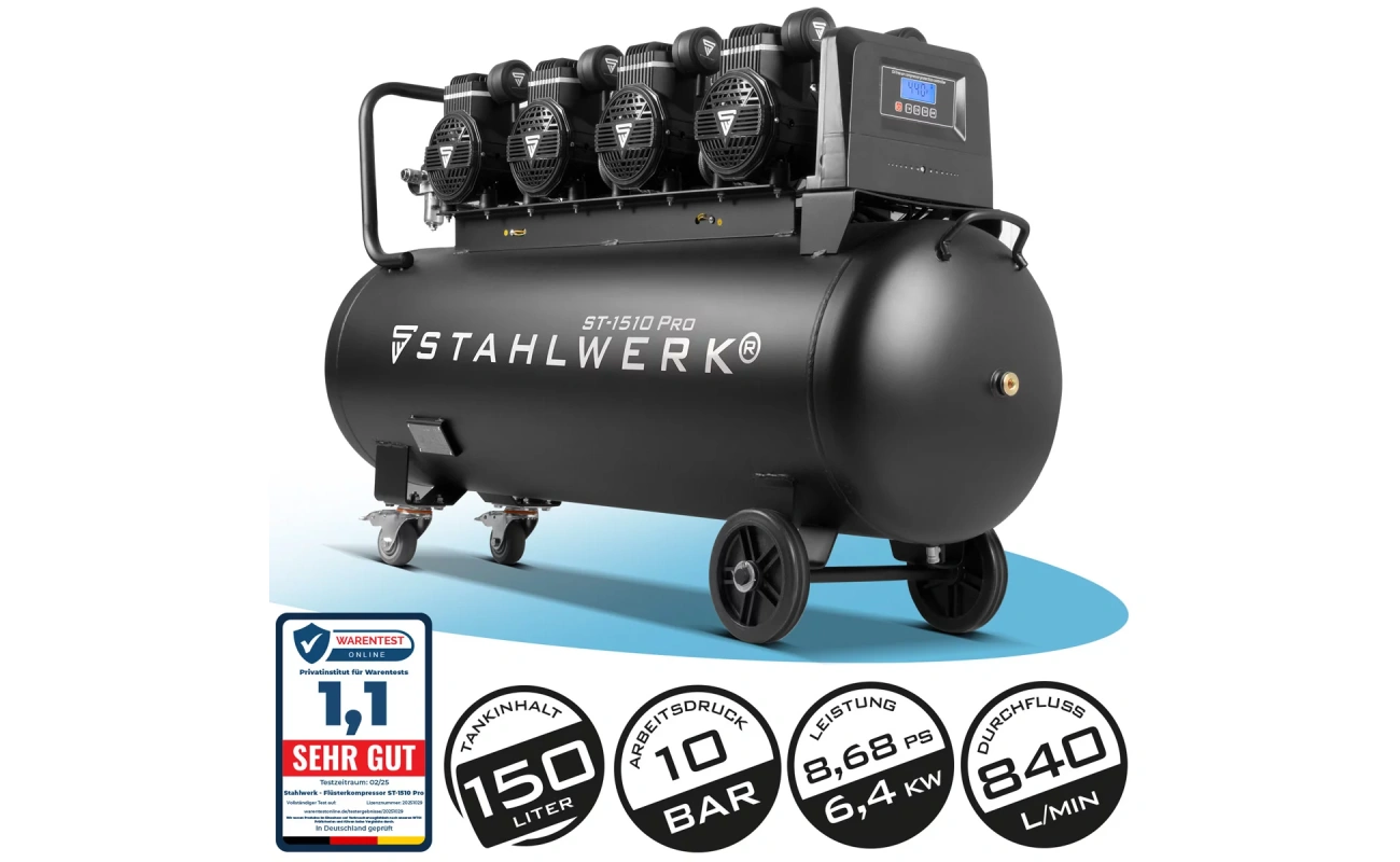 druckluft kompressor fluesterkompressor luftkompressor silentkompressor kolbenkompressor st150pro