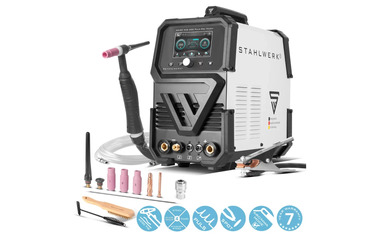 schutzgas schweissgeraet igbt inverter acdc wig 200 puls pro touch