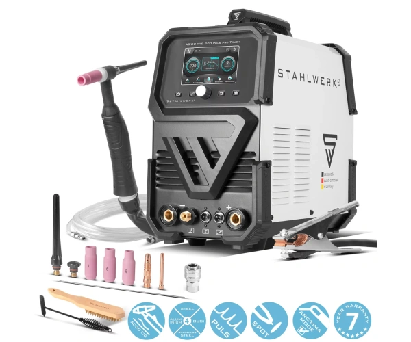 schutzgas schweissgeraet igbt inverter acdc wig 200 puls pro touch