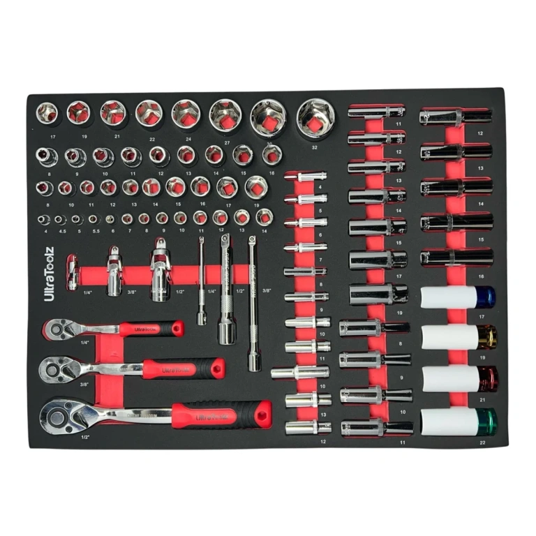 ultratoolz werkstattwagen befuellt mit werkzeug 5 6 chrom vanadium 6 schubladen seitenfach rollwagen mit profi line schwarzer rollwagen zur werkzeugaufbewahrung mit schloss~2