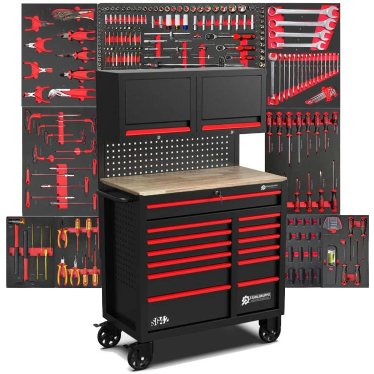 werkstattwagen befuellt 9 11 voll werkzeugwagen lochwand schrank (1)