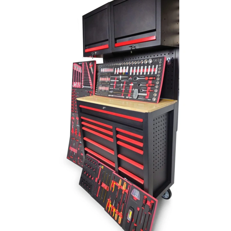 werkstattwagen befuellt 9 11 voll werkzeugwagen lochwand schrank~9