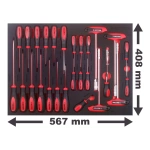 werkstattwageneinlage schraubendreher t steckschluessel set rtn1340