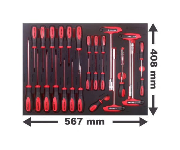 werkstattwageneinlage schraubendreher t steckschluessel set rtn1340