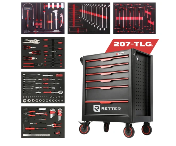 werkzeugwagen 27 zoll 6 schubladen 207 tlg set